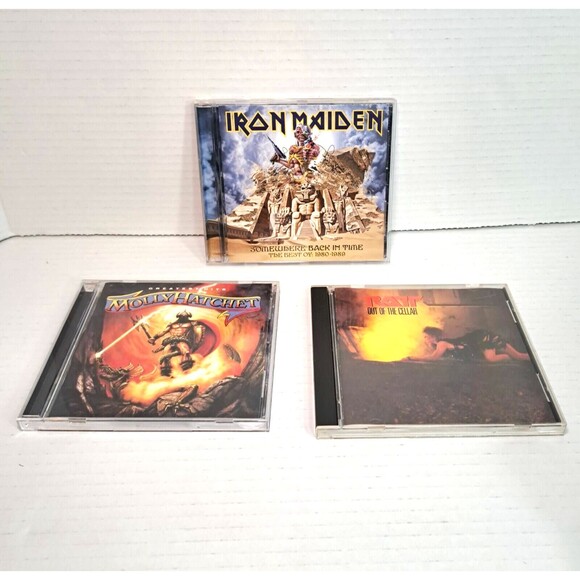 Metal Cd Lot Iron Maiden Best Of 80s, Ratt Out Of The Cellar, Molly Hatchet Hits - Picture 1 of 8